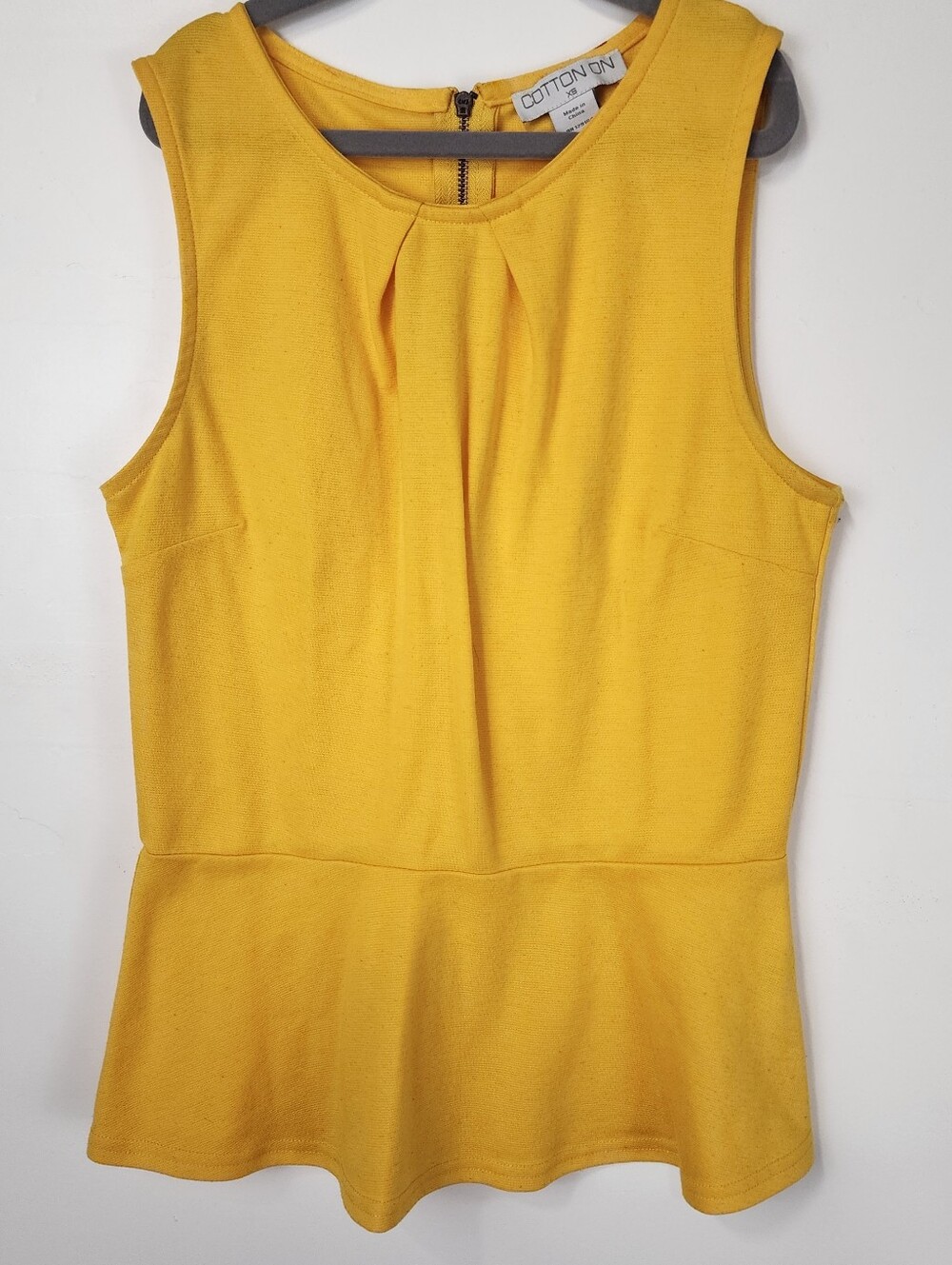 Cotton On XS Blouse Mustard Color Sleeveless Peplum Tank Top